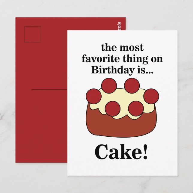Födelsedagstårta  vykort (Fram/baksida)