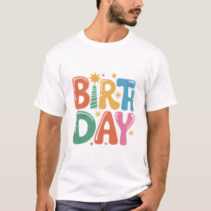 Födelsedagstypografi T-shirt design med genomskinl