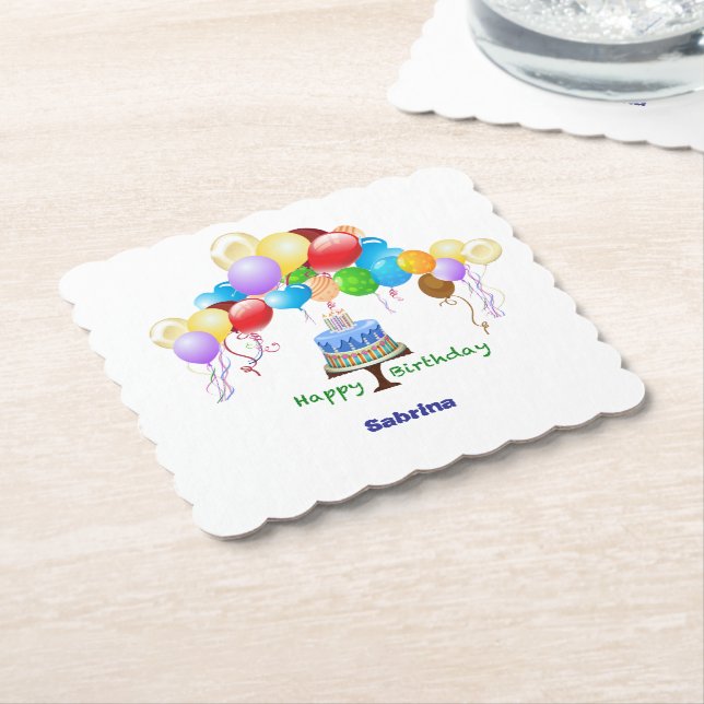 födelsedagsunderlägg underlägg papper (Vinklad)