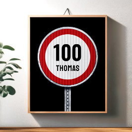 Födelsedagsvägmärke för 100-årsdag - ALDER OKÄND Poster