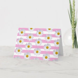 födelsedagsvita daisy på rosa rand kort