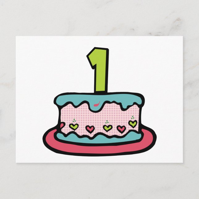 Födelsedagtårta med ålder vykort (Framsida)