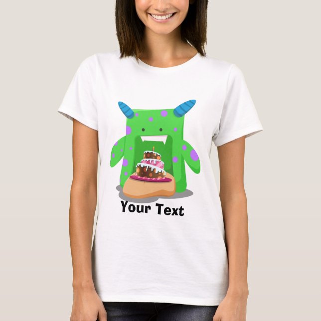 Födelsedagtårtamonster Tee Shirt (Framsida)