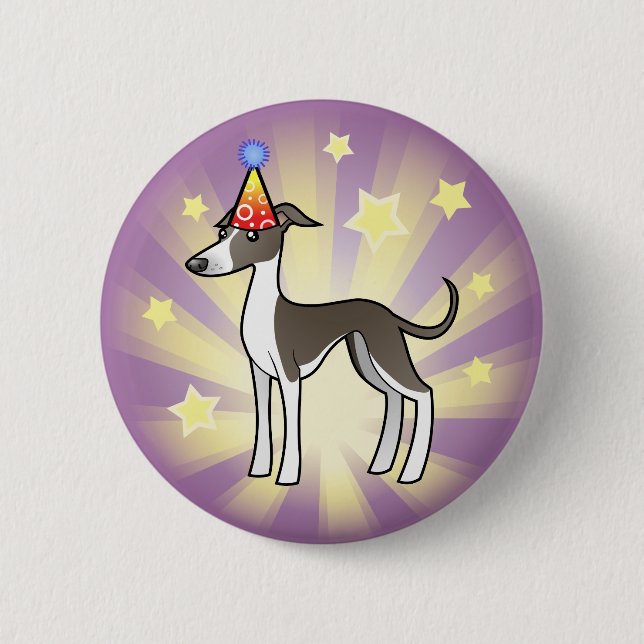 Födelsedagvinthund/Whippet/italiensk vinthund Knapp (Framsida)