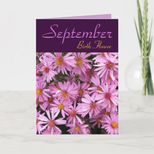 Födelsedatum - Aster Note Card Kort