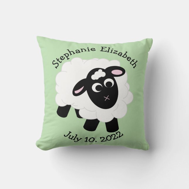 Födelsedatum Cute Tecknad Sheep Dekorativ kudde (Framsida)