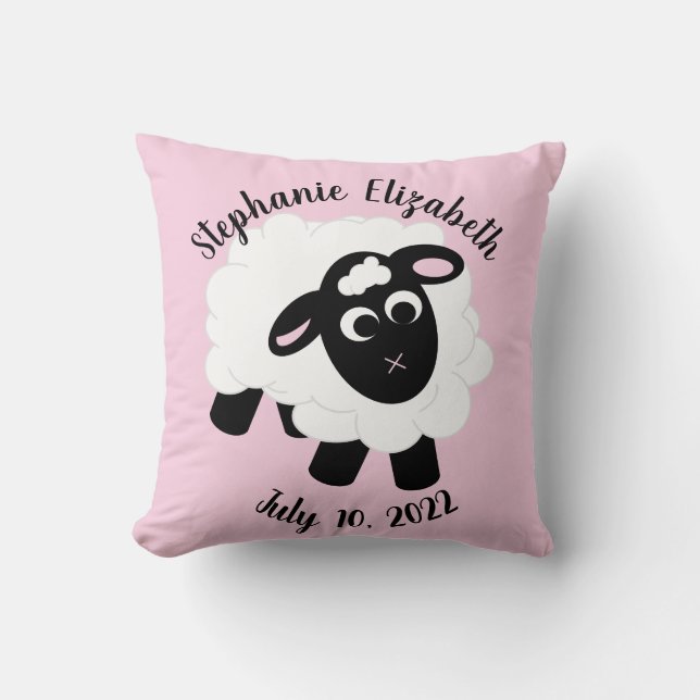 Födelsedatum Cute Tecknad Sheep Dekorativ kudde (Framsida)