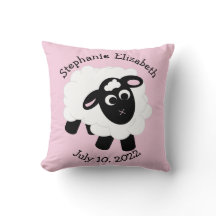 Födelsedatum Cute Tecknad Sheep Dekorativ kudde