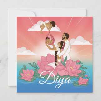 Födelsedatum för indian/hindu flicka inbjudningar