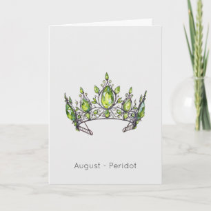 Födelsedatum i augusti - peridot Krona Kort