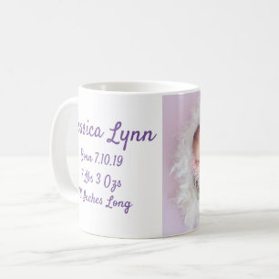 Födelsedatum i Baby med foto Kaffemugg