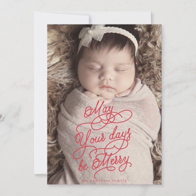 Födelsedatum - Meddelande om julkort (Framsida)