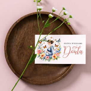 Födelsedatum och postpartum Doula Watercolor Foto  Visitkort