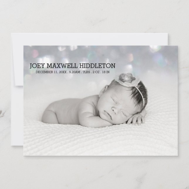 Födelsedatum - två foton BeSnygg Bokeh Meddelande (Framsida)