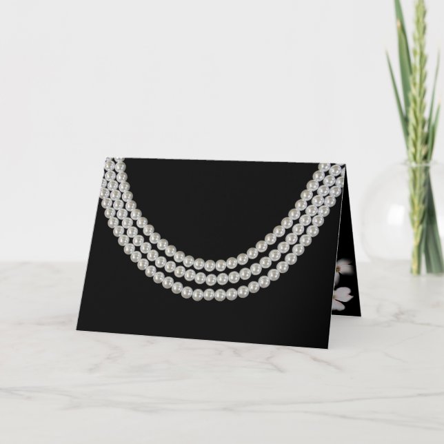 födelsedlarnas halsband på svart kort (Framsida)