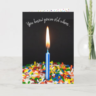 Födelsedsljus i Cake Humor Kort