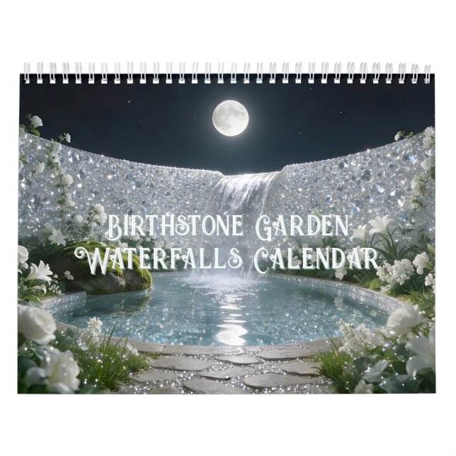 Födelsefärgsträdgård vattenfall  kalender (Omslag)