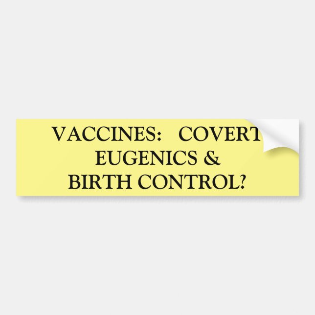 Födelsekontroll- och Eugenicsvaccinbildekal Bildekal (Framsidan)