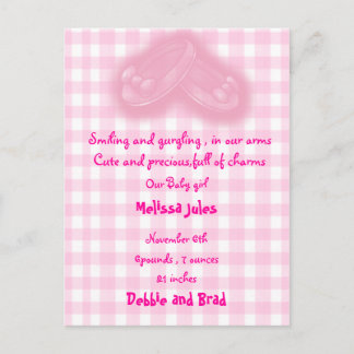 födelsekort för bebis meddelande vykort