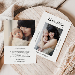 Födelsekort för foto Hej Baby Inbjudningar