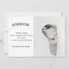 Födelsekort för foto-Tack i baby Meddelande