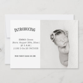 Födelsekort för foto-Tack i baby Meddelande