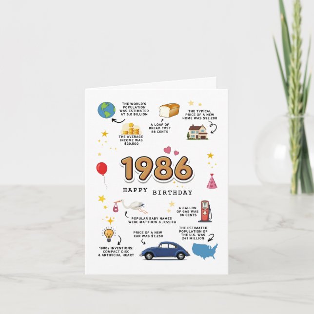 Födelsekort för Make och maka 1986 Kort (Framsida)