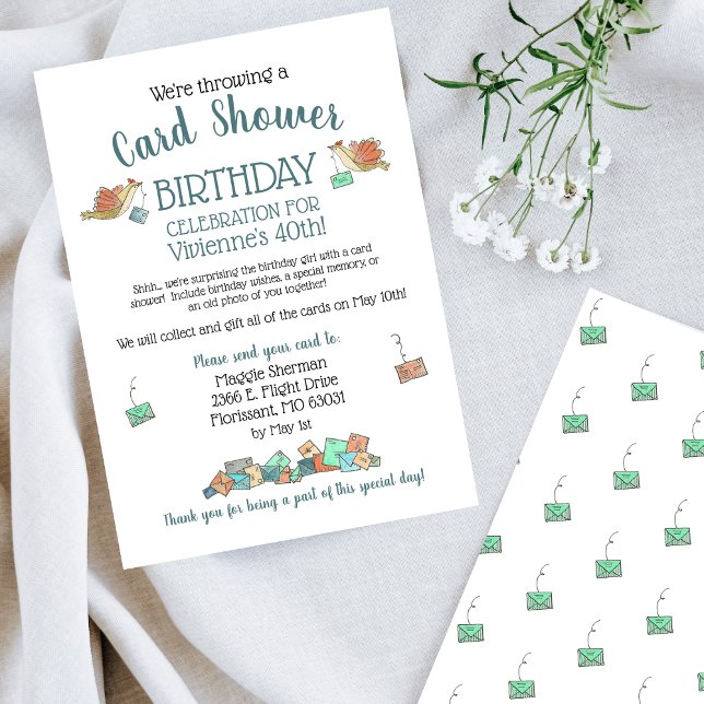 Födelsekort för sötfåglar - dagskort för vattenfär inbjudningar (Skapare uppladdad)