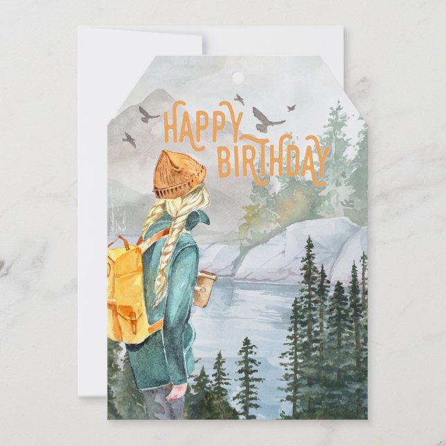 Födelsekort för unga flickor i Äventyr (Framsida)