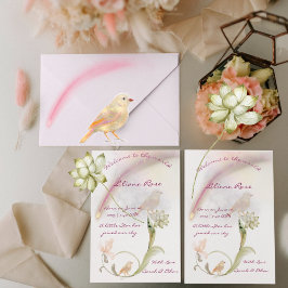 Födelsekort för vattenfärg i Baby Inbjudan