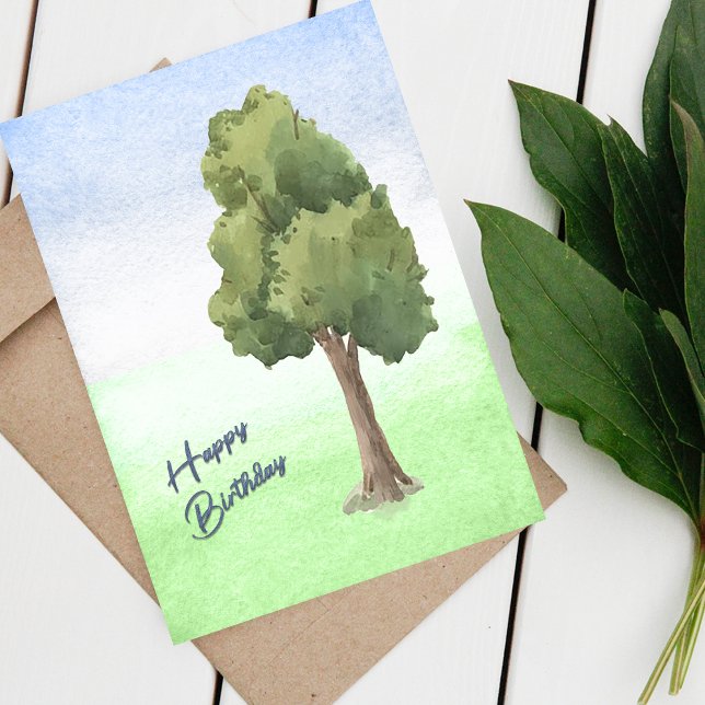 Födelsekort för vattenfärg kort (Watercolor Birthday Card)