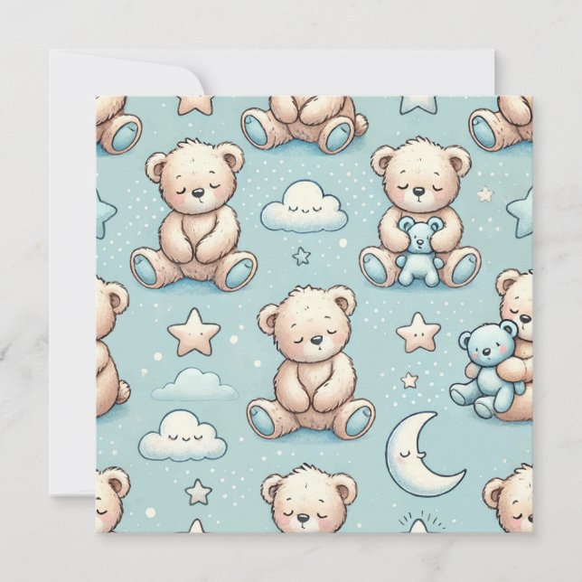 Födelsekungörelse för pojke inbjudningar (Framsida)