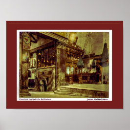 Födelsekyrkan, Betlehem. Christian art Poster