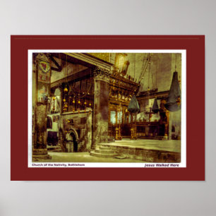 Födelsekyrkan, Betlehem. Christian art Poster