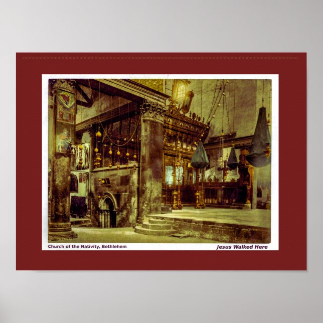 Födelsekyrkan, Betlehem. Christian art Poster (Framsidan)