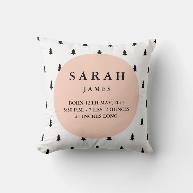 Födelseland Modern Woodland Nursery Pillow Kudde (Framsida)