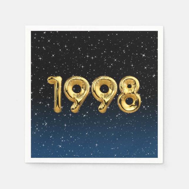 Födelselseballonger 1998 I stjärnor Pappersservett (Framsidan)