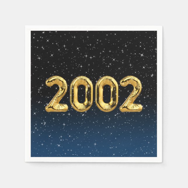 Födelselseballonger 2002 I stjärnor Pappersservett (Framsidan)