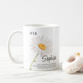 Födelsemånad April Flower Personlig Kaffemugg