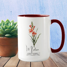 Födelsemånad - blomma augusti Gladiolus Mugg