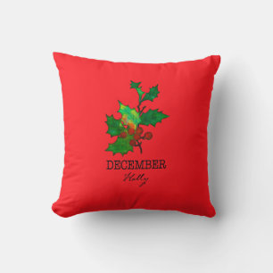 Födelsemånad, blomma december Holly Kudde
