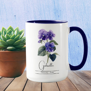 Födelsemånad blomma Febuary Violet Mugg
