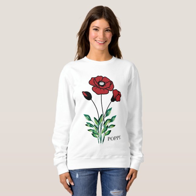 Födelsemånad, blomma i augusti vallmo t shirt (Hel framsida)