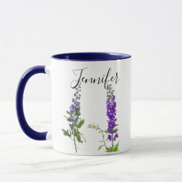 Födelsemånad blomma-juli personlig mugg