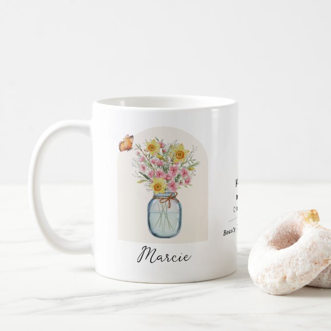 Födelsemånad blomma kopp för mars (Med munk)