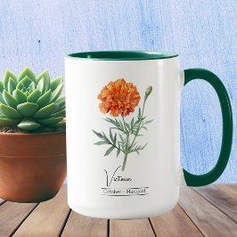 Födelsemånad, blomma oktober Marigold Mugg