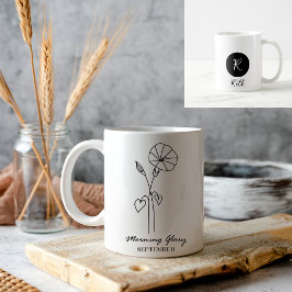 Födelsemånad, blomning Monogram Kaffemugg