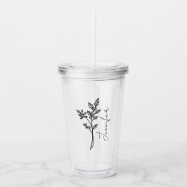 Födelsemånad, blomning, skript Namn Take Away Mugg