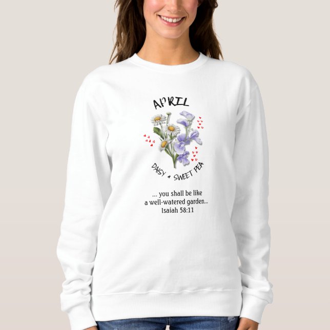 Födelsemånad Flower APRIL Christian T Shirt (Framsida)