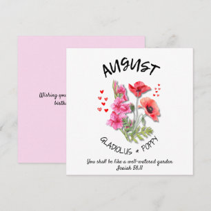 Födelsemånad Flower AUGUST Christian Birthday Kort